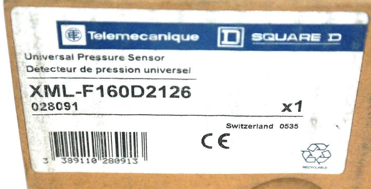 Used NIB TELEMECANIQUE XML-F160D2126 UNIVERSAL PRESSURE SENSOR 0-160BAR, 028091