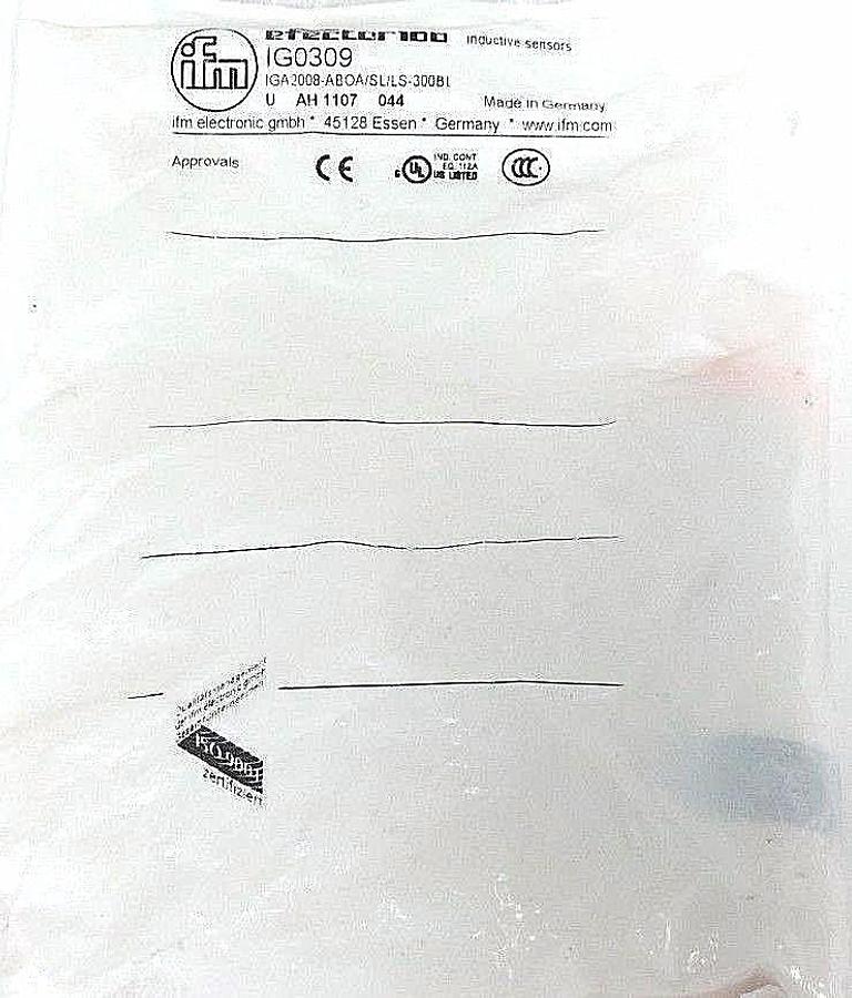 Used NEW IFM EFECTOR IG0309 PROXIMITY SENSOR IGA2008-ABOA/SL/LS-300BL