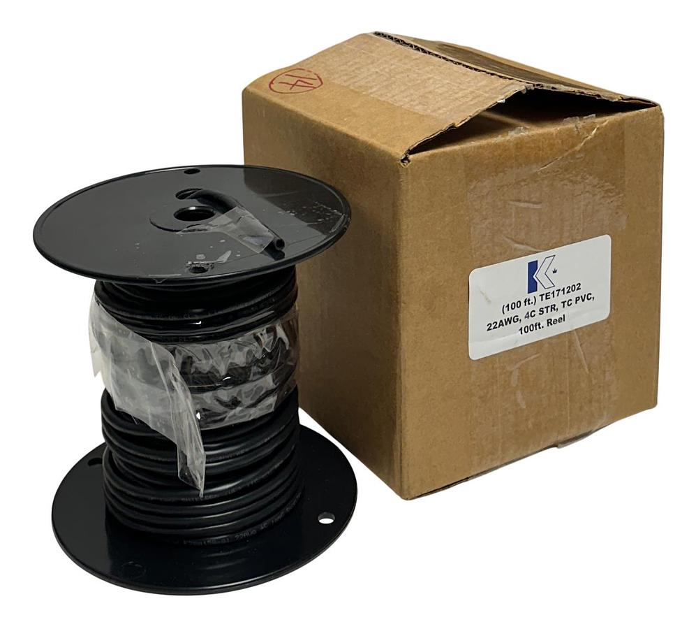 Used LAKE CABLE TE171202 22AWG 4C STR TC PVC 100FT REEL / SPOOL OEM NSMP