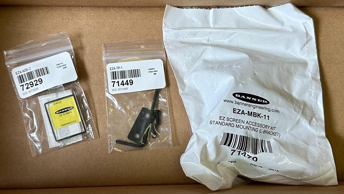 Used NEW BANNER SLSE14-450Q8 / SLSE14450Q8 EZ-SCREEN EMITTER 14mm RES W/ ACCESSORIES