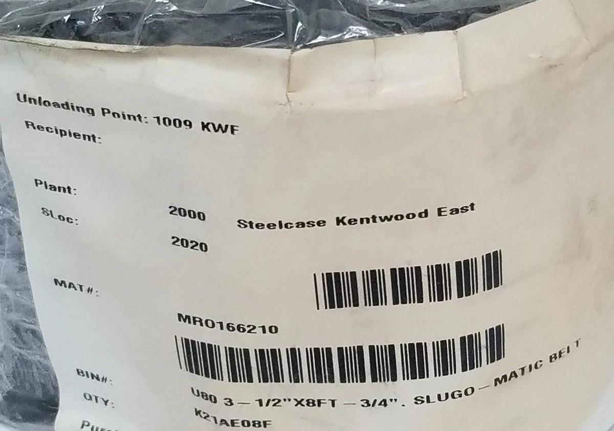 NEW SLUGO-MATIC MRO166210 BELT U80 3-1/2" X 8FT-3/4"