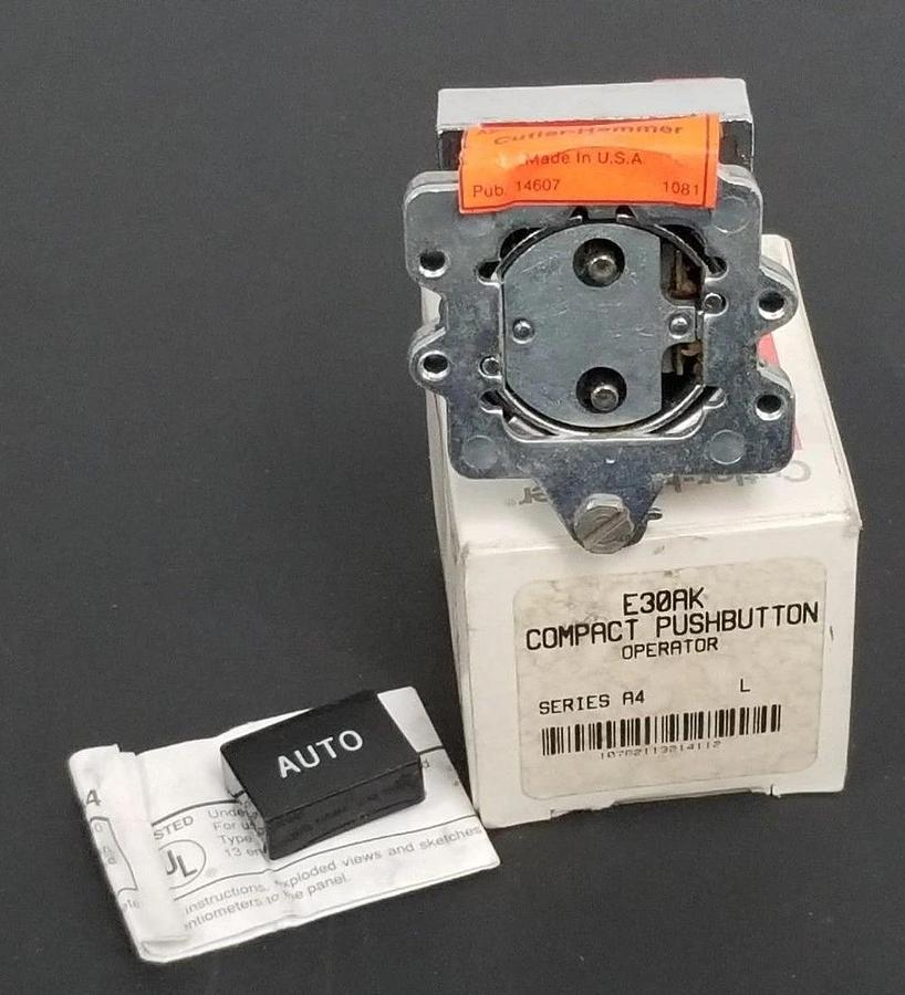 Used NIB EATON CUTLER-HAMMER E30AK COMPACT PUSHBUTTON OPERATOR SER. A4
