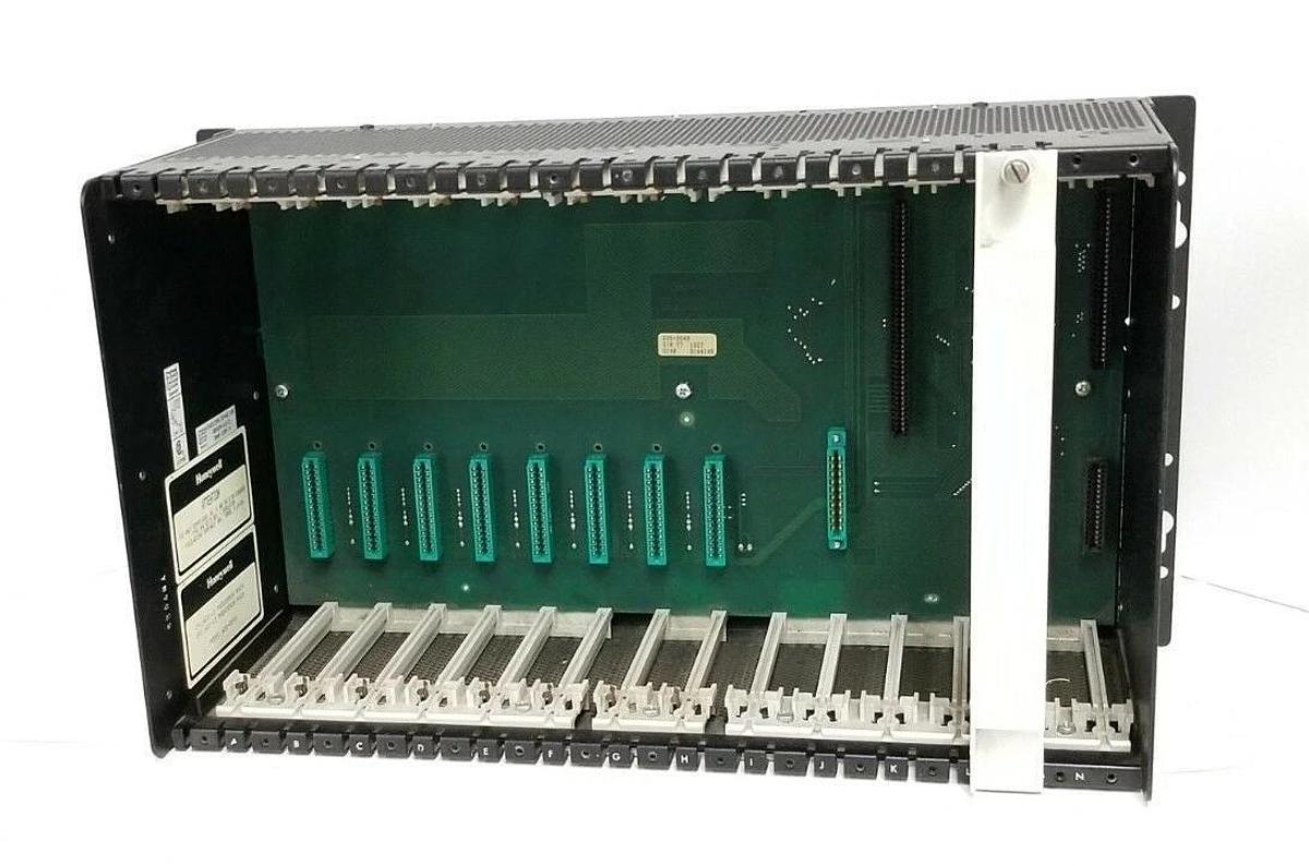 Used HONEYWELL 620-0090 12-SLOT PROCESSOR RACK ASSEMBLY 6200090 W/ 620-0049 BACKPLANE