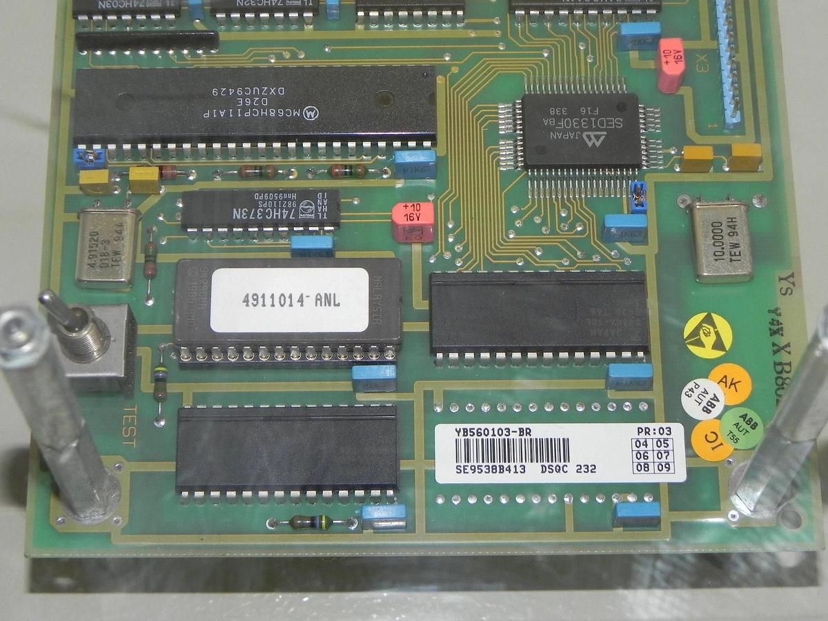 Used ABB ROBOTICS YB560-101-SV PC BOARD MONITOR LCD W/ YB560103-BR BOARD