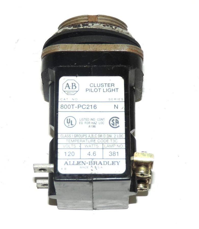 Used ALLEN BRADLEY 800T-PC216 SER. N PILOT LIGHT CLUSTER