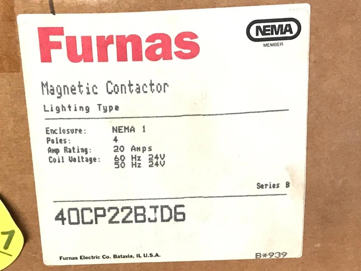 Used NIB FURNAS 40CP22BJD6 MAGNETIC CONTACTOR W/ ENCLOSURE