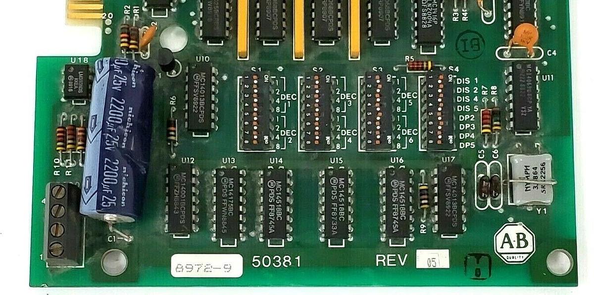 Used ALLEN BRADLEY 50381 SPEED METER BOARD REV. 05 118381 REV. D