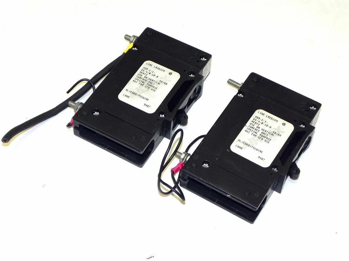 Used LOT OF 2 AIRPAX M 209 CIRCUIT BREAKERS 209-1-1-65-4-8-10-A 50/60Hz NE-6485