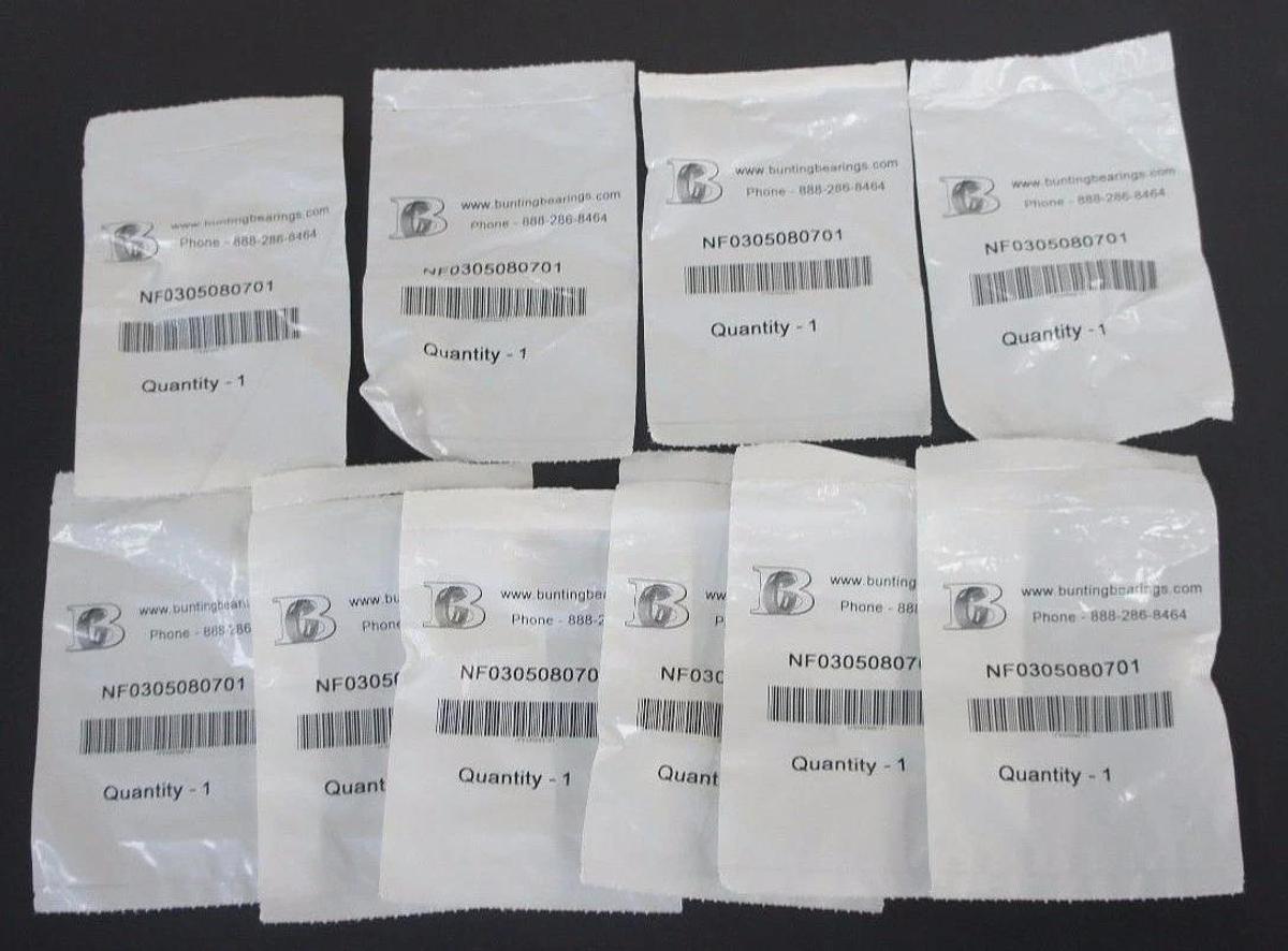 Used LOT OF 10 NEW BUNTING BREARINGS NF0305080701 INSERTS