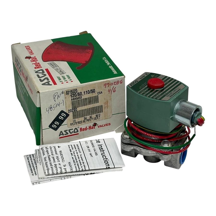 ASCO RedHat 8215G20 2-Way Normally Closed 1/2" NPT Gas Solenoid Valve 120VAC