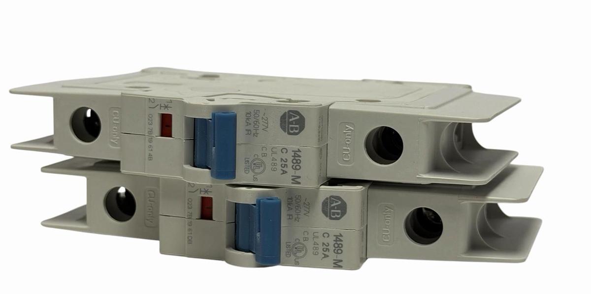 Used BOX OF 2 NEW ALLEN BRADLEY 1489-M1C250 CIRCUIT BREAKERS 1489M1C250 SER. D