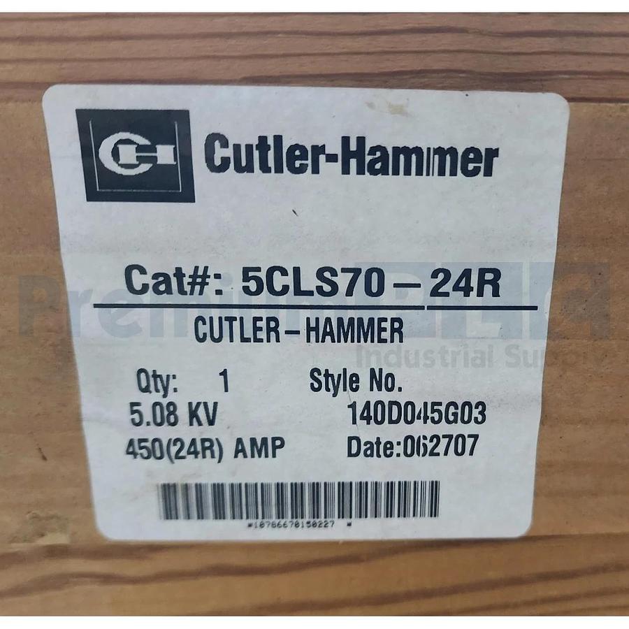 Used Eaton CH Bussmann 5CLS70-24R Double-Barrel Fuse 5.08KV 24R CLS70 450A 140D045G03
