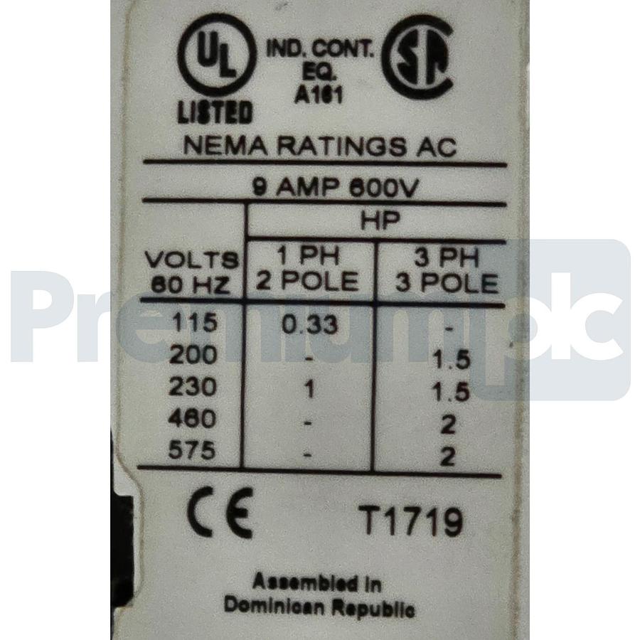 Eaton AN16AN0AC NEMA Size 00 Starter Freedom Series 9A 600V 3-P 120V-Coil NSNP