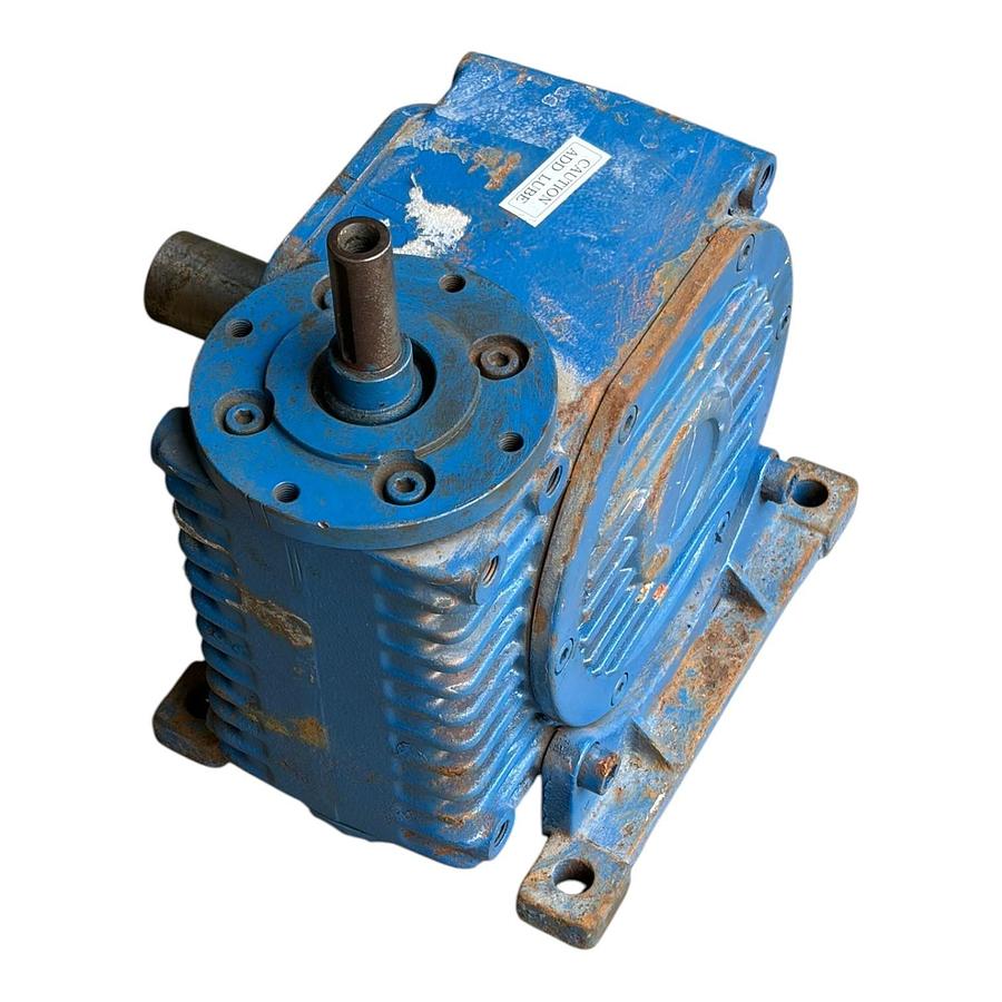 Used Industrial Blue Right Angle Worm Gear Speed Reducer Keyed Shaft Gearbox