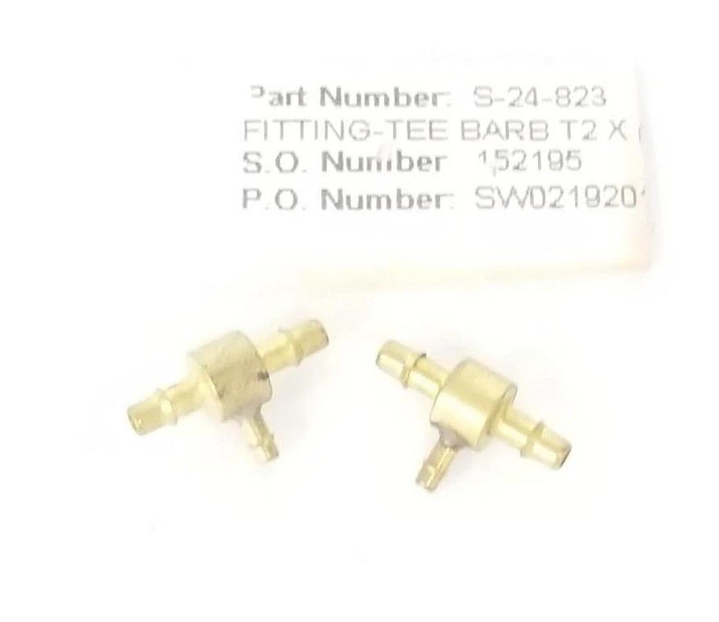 LOT OF 2 NEW GENERIC S-24-823 FITTINGS-TEE BARB T2 X (2 X T3)