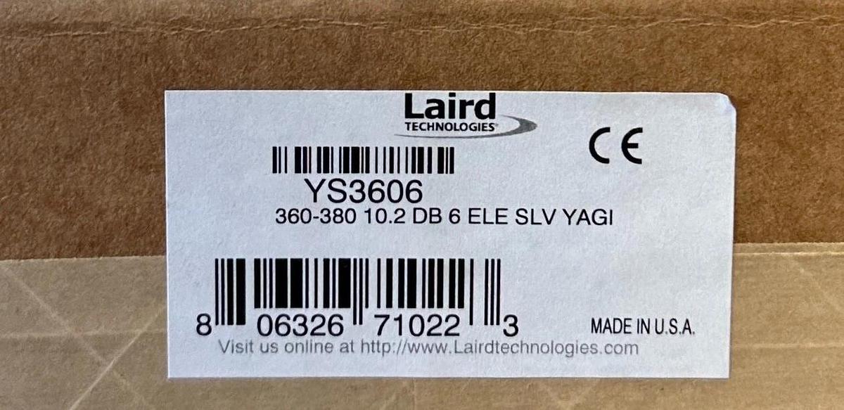 LAIRD TECHNOLOGIES YS3606 360-380 10.2 DB 6 ELE SLV YAGI ANTENNA 360-380MHz NSMP
