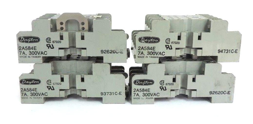 Used LOT OF 4 DAYTON 2A584E SOCKET RELAYS 7A 300VAC