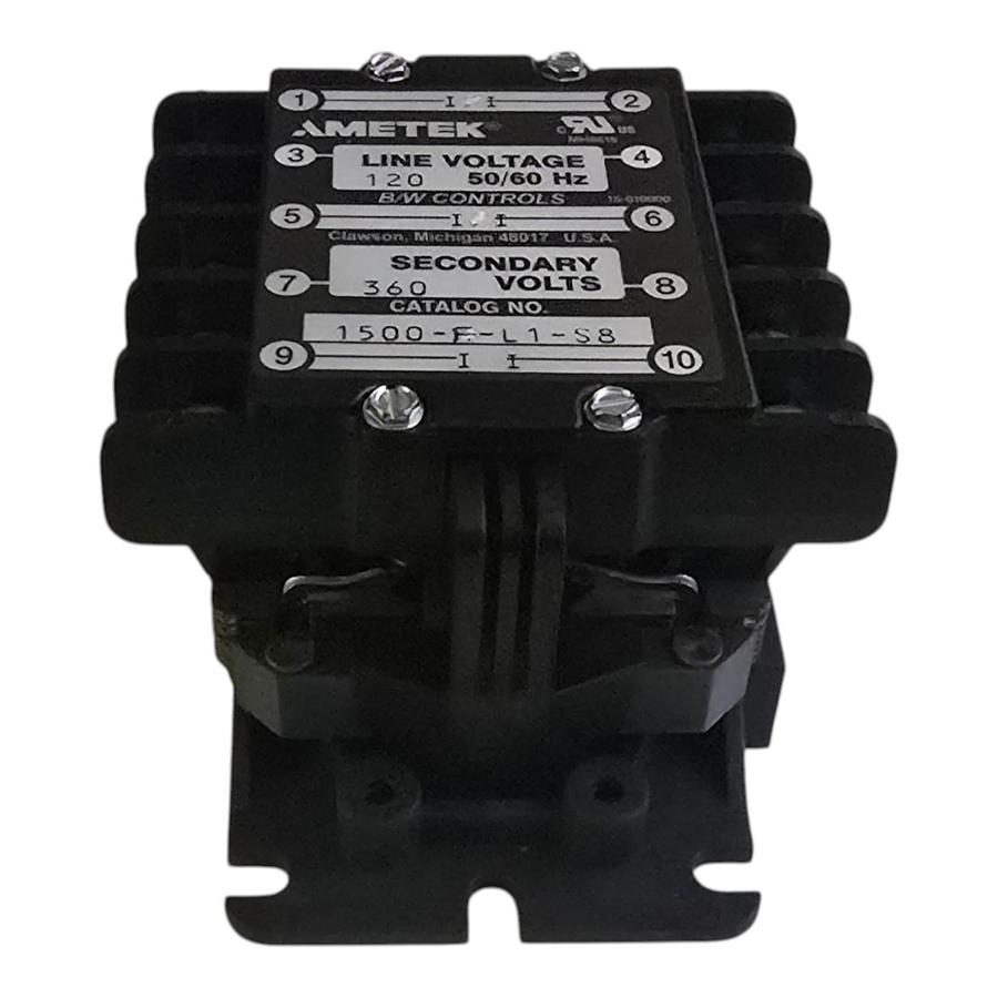 Used AMETEK B/W Controls 1500-F-L1-S8-OC-X Liquid Level Control Relay 120/360V 1F1D0A