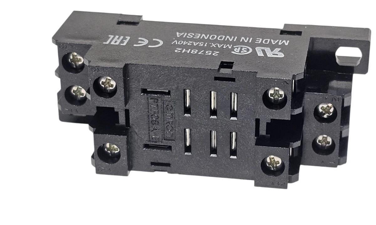 LOT OF 6 NEW OMRON PTF08A-E RELAY SOCKETS DIN RAIL MOUNT PTF08AE 15 AMP 8 BLADE