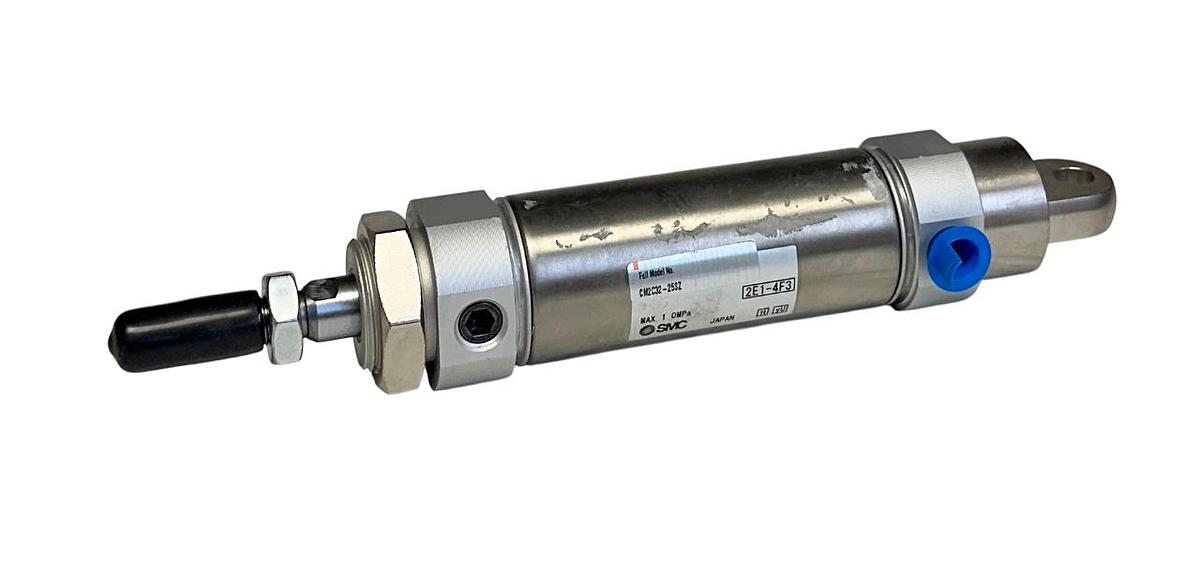 Used SMC CM2C32-25SZ / CM2C3225SZ PNEUMATIC CYLINDER CM2-Z ROUND BODY 32mm BORE NSNP