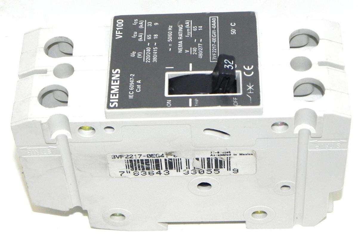 Used SIEMENS 3VF2217-0EG41-0AA0 CIRCUIT BREAKER VF100 3VF22170EG410AA0