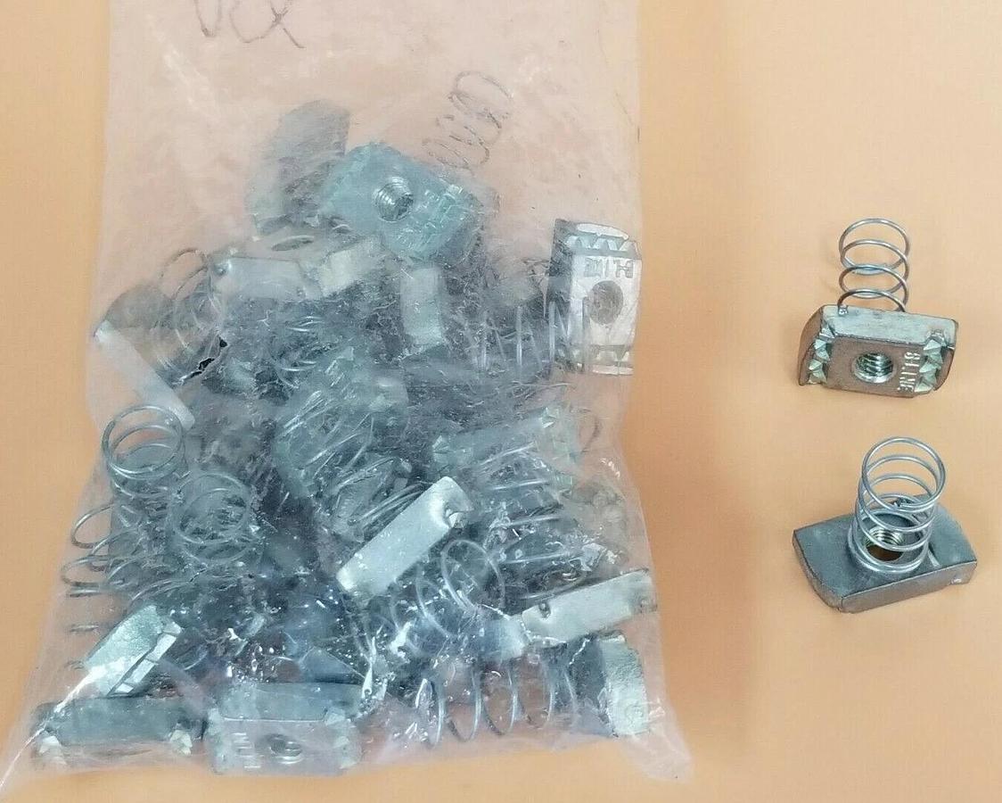 LOT OF 30 NEW COOPER B-LINE SPRING NUTS, 3/8"
