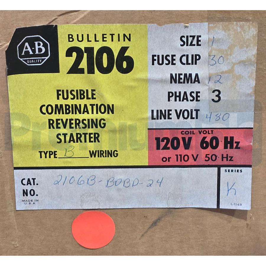 Used Allen Bradley 2106B-BDBD-24 /K CenterLine 2100 MCC Size 1 Reversing Starter 480V