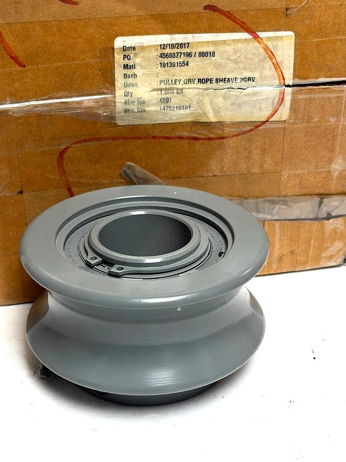 Used Custom Threading Systems 101391554 2-Groove Rope Sheave Pulley New Surplus