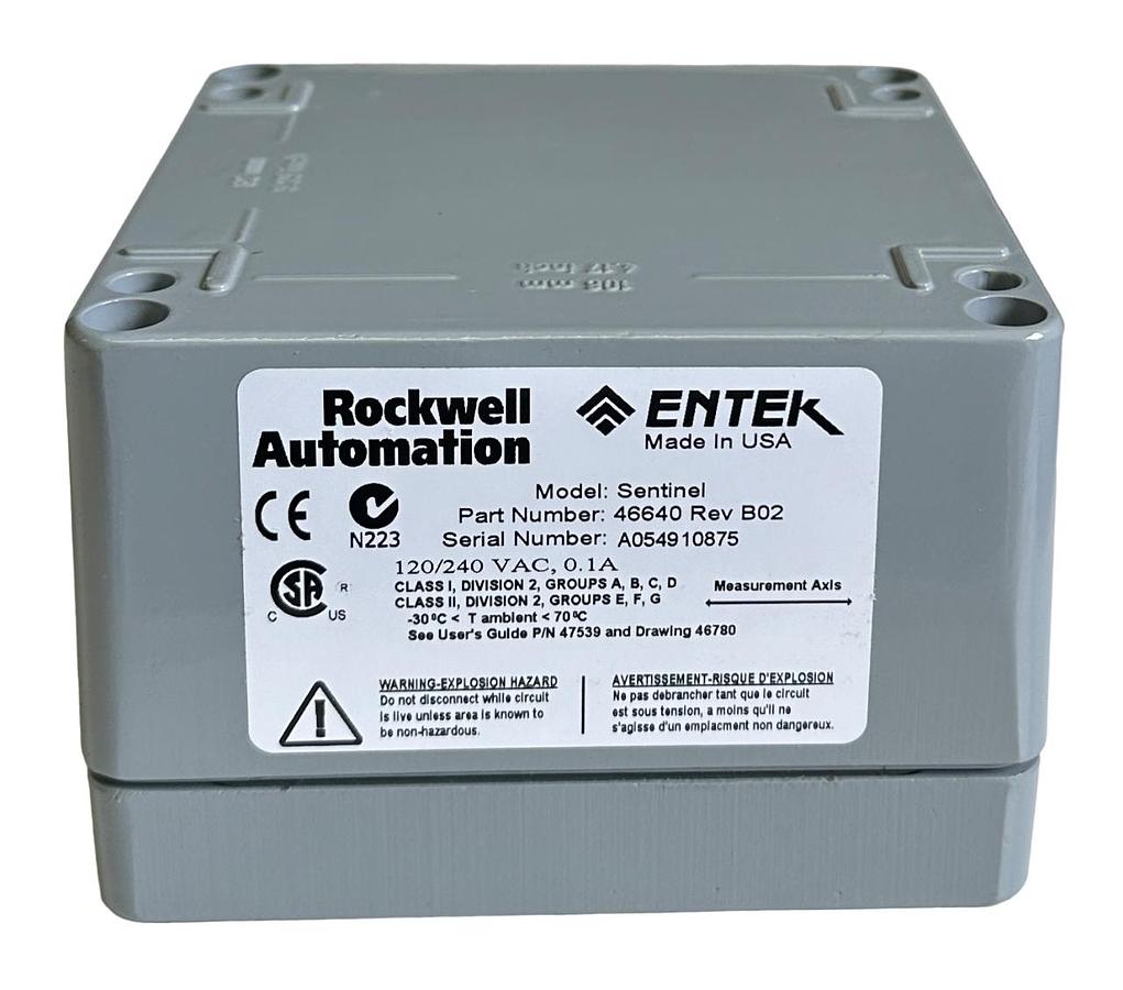 Used NEW ROCKWELL ENTEK 46640 Sentinel VIBRATION MONITOR Rev. B02 120/240VAC NSMP