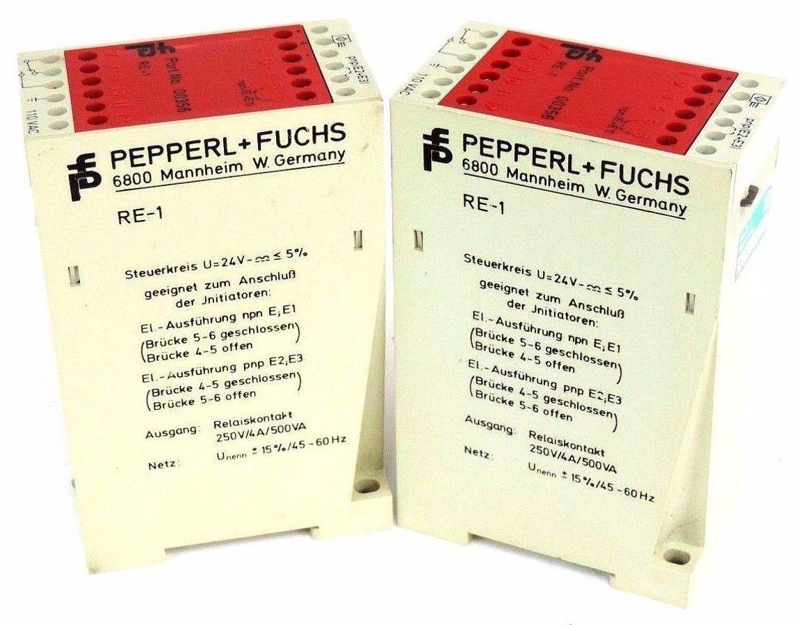 Used LOT OF 2 PEPPERL & FUCHS RE1110V PHOTOELECTRIC CONTROLS RE1 PART. NR. 00356 115V