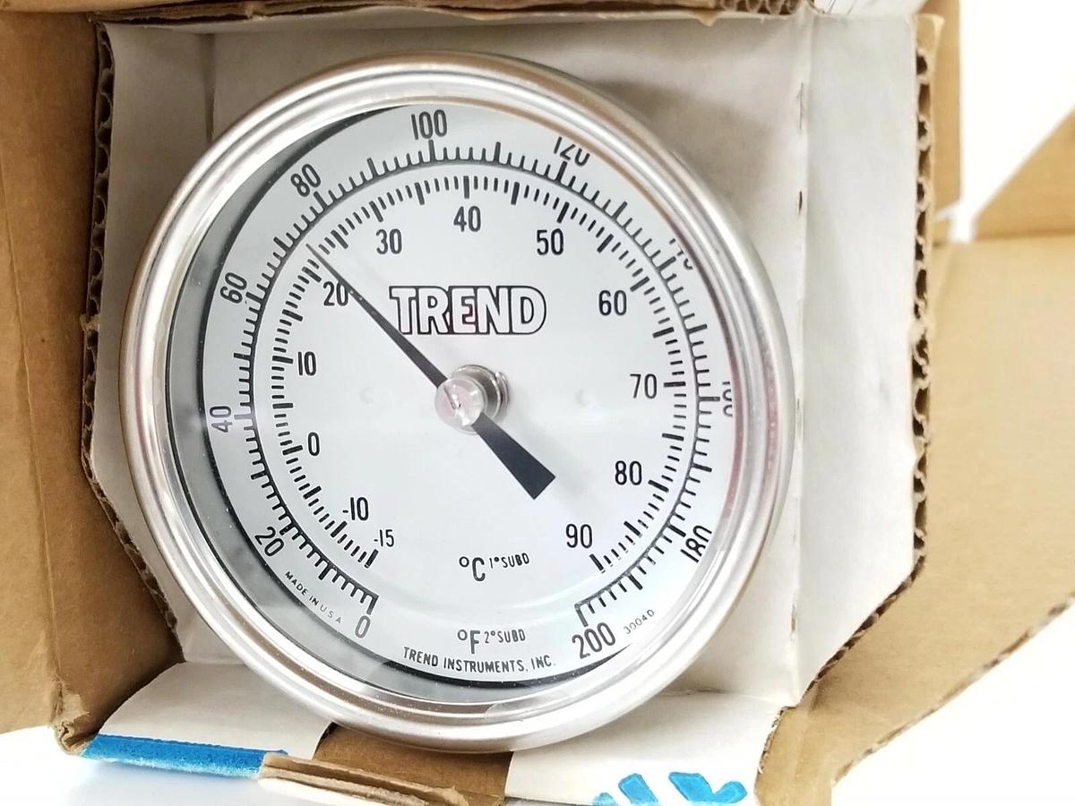 Used NIB TREND INSTRUMENTS MODEL 32 THERMOMETER 9'' STEM 228.6mm 0-200 DEG. F