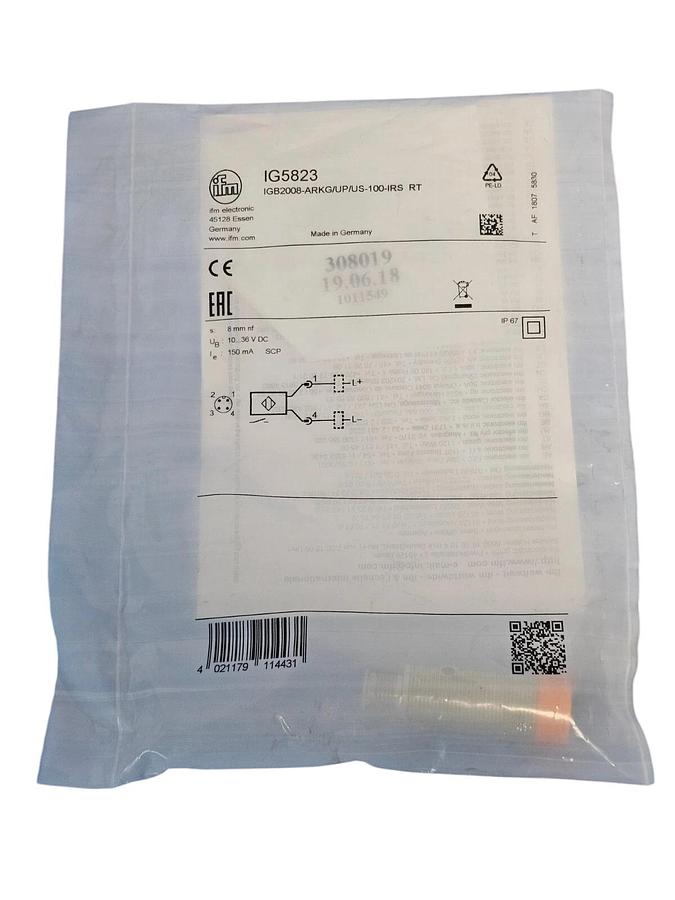 Used NEW IFM EFECTOR IGB2008-ARKG/UP/US-100-IRS RT PROXIMITY SENSOR IG5823