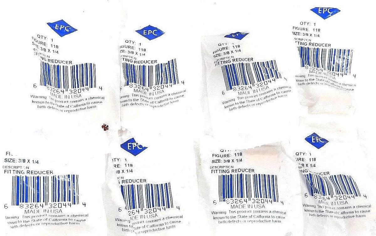 Used LOT OF 8 NEW EPC FIGURE: 118 SIZE: 1/4 FITTING REDUCERS