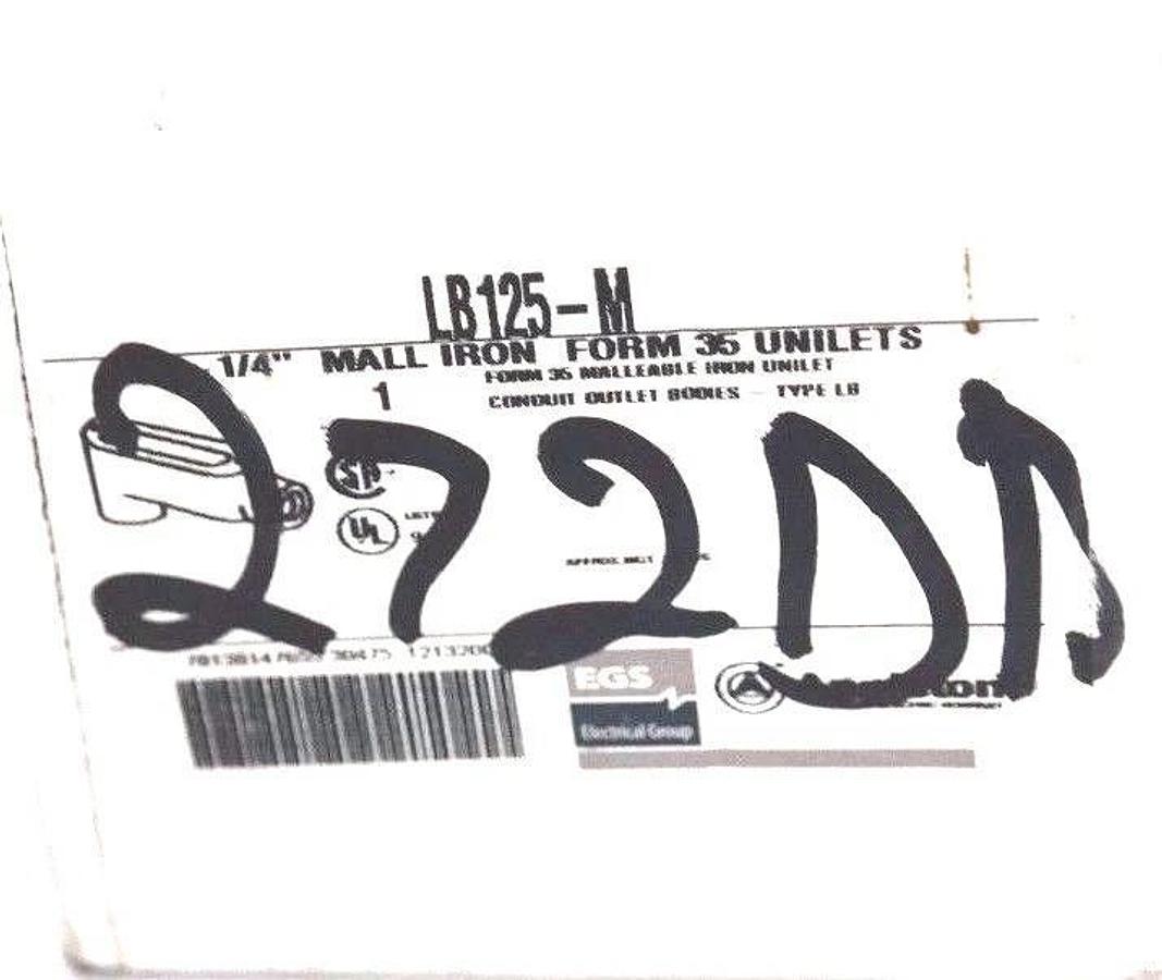 Used NIB APPLETON LB125-M 1-1/4INCH MALL IRON FORM 35 UNILETS TYPE LB CONDUIT LB125M