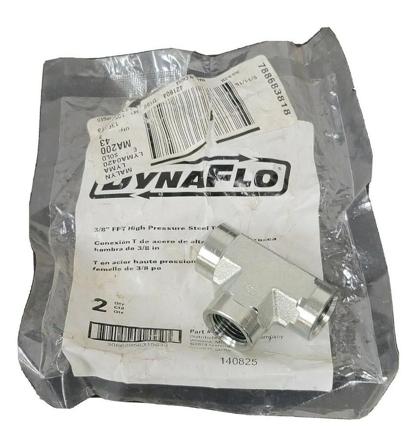 Used NEW DYNAFLO 421604 3/8'' HIGH PRESSURE STEEL TEE