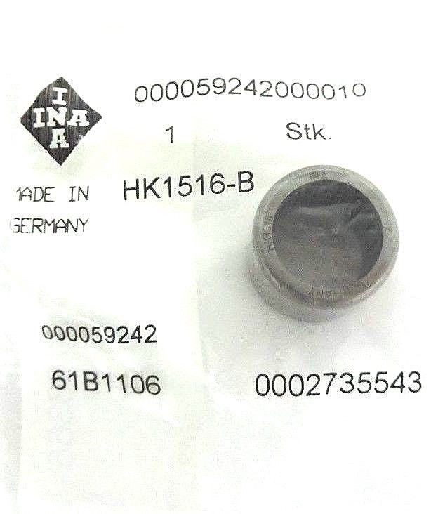 NEW INA HK1516-B BEARING NEEDLE ROLLER DRAWN CUP 15X21X16MM, HK1516B