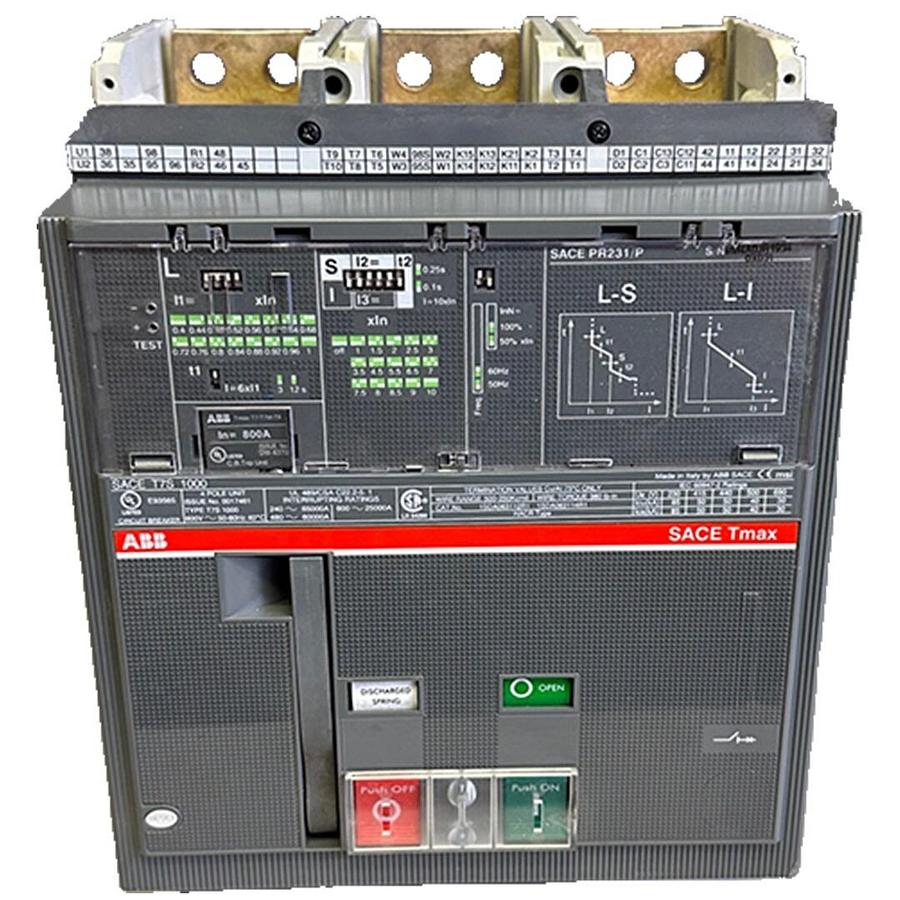 Used ABB SACE T7S 1000 Tmax CIRCUIT BREAKER 4-POLE 1SDA064776R1 W/ SACE PR231/P 800A
