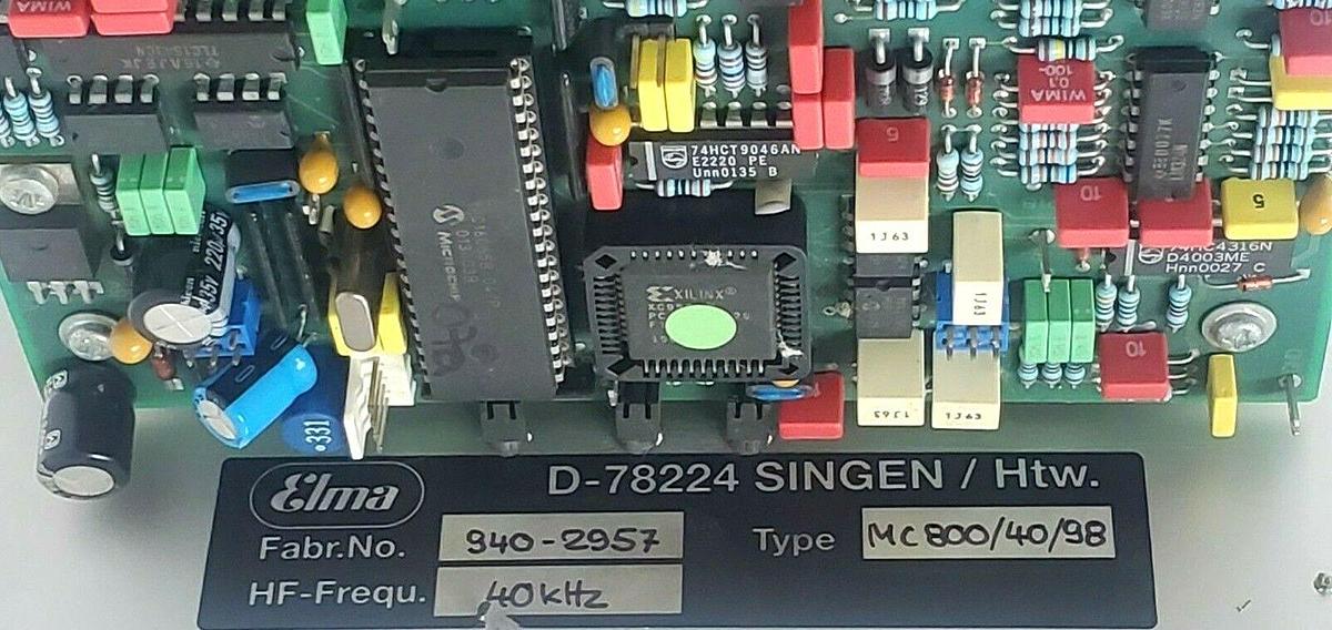 Used ELMA D-78224 SINGEN/HTW. FABR. NO. 940-2957 TYPE: MC800/40/98 HF-FABR. 40KHZ