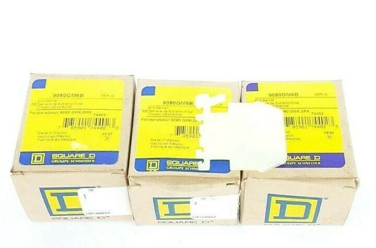 Used LOT OF 30 NEW SQUARE D CLASS 9080 TYPE GM-6B END BARRIERS 9080GM6B SER. A