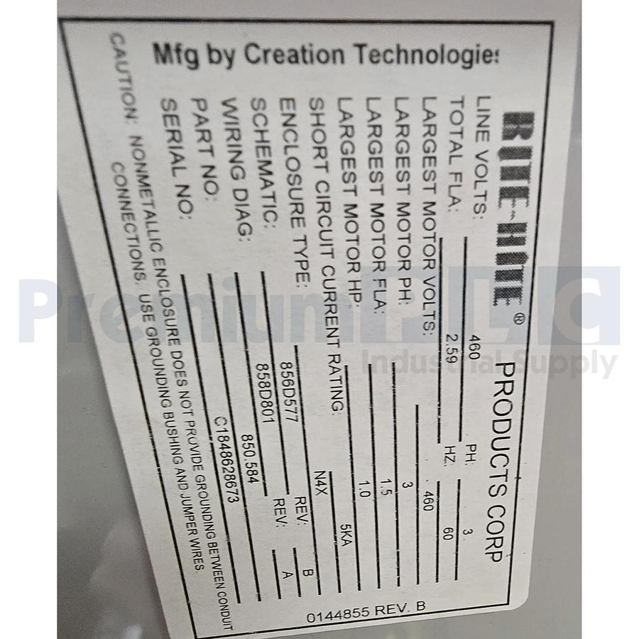 RITE-HITE 850.584 DOK-COMMANDER CONTROLLER CBC LVLR(VERT) SHR5 460/3/60/P NSMP