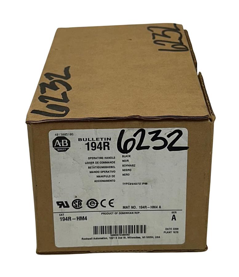 Used ALLEN BRADLEY 194R-HM4 /A BULLETIN 194R OPERATING HANDLE BLACK OEM 194RHM4 NSMP