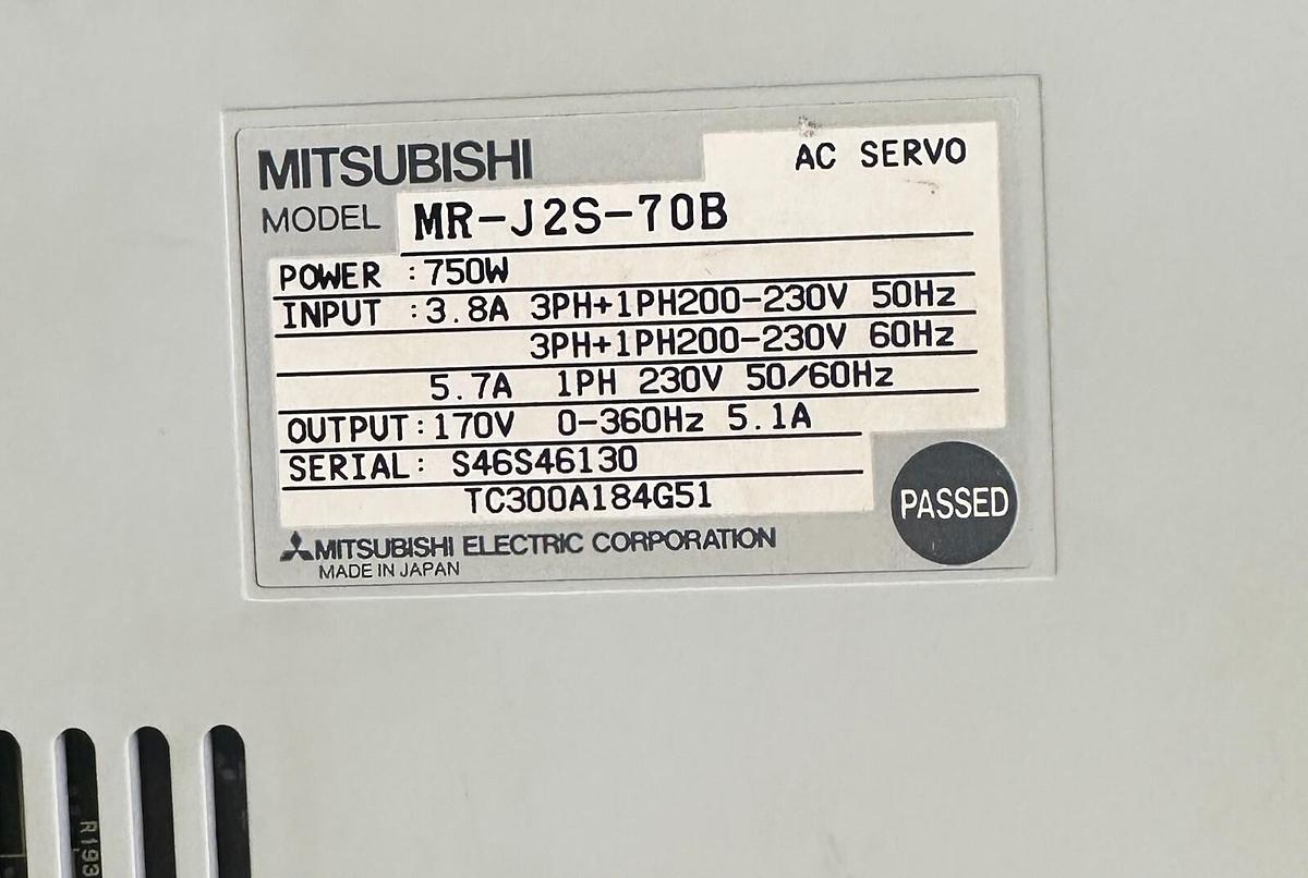 Used MITSUBISHI MR-J2S-70B / MRJ2S70B MELSERVO AC SERVO AMPLIFIER SSCNET 750W 230V