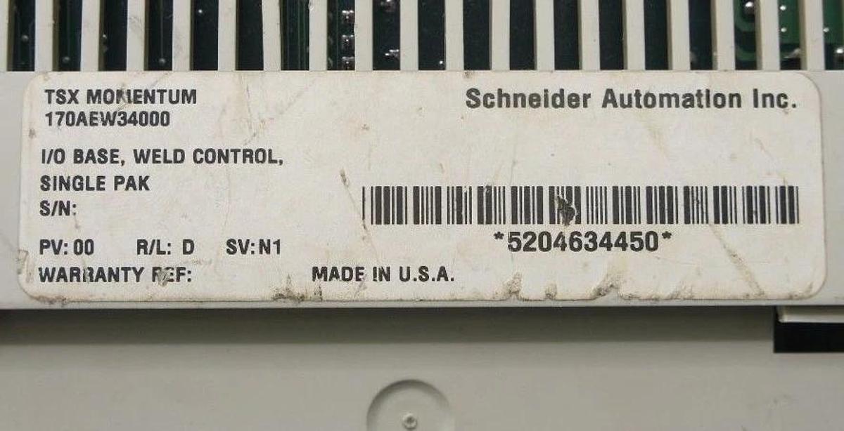 Used SCHNEIDER ELECTRIC 170LNT71000 COMMUNICATION ADAPTER W/ 170AEW34000 I/O BASE