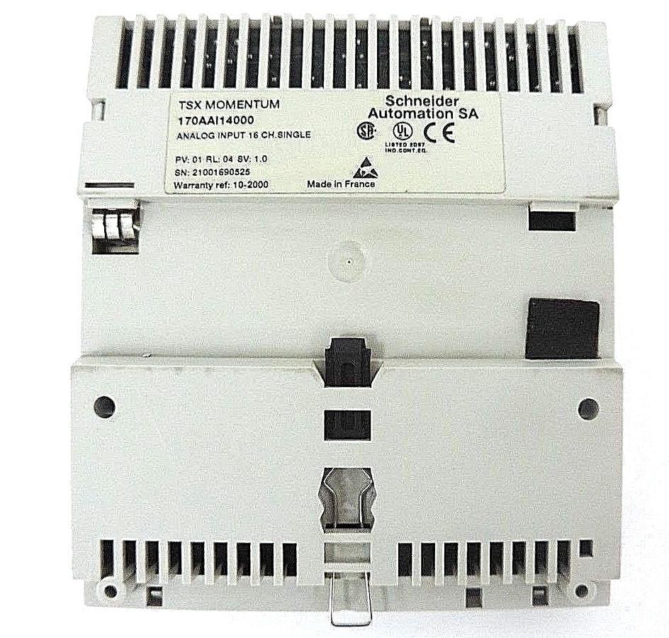 Used SCHNEIDER ELECTRIC 170AAI14000 ANALOG INPUT MODULE 16 CH. SINGLE PV:01, RL:04