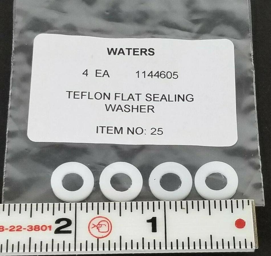 Used LOT OF 4 NEW WATERS 1144605 TEFLON FLAT SEALING WASHERS