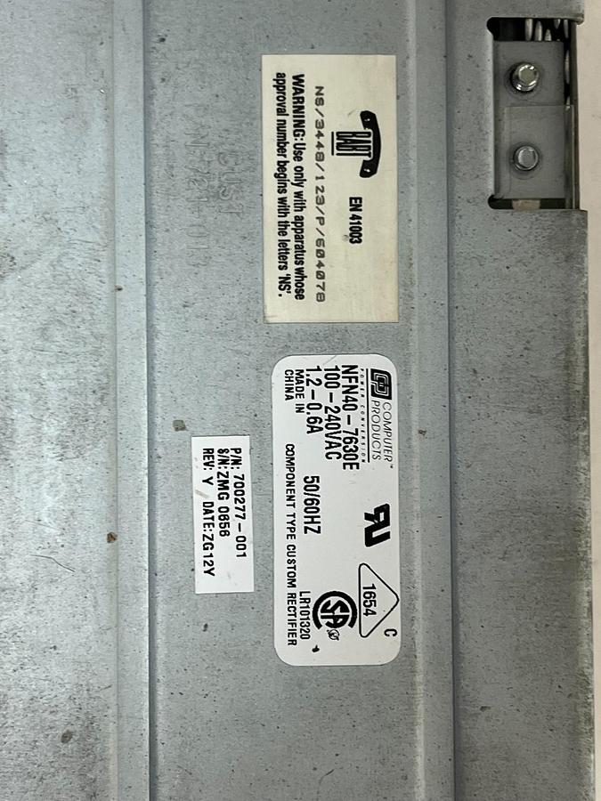Used Computer Products NFN40-7630E Custom Rectifier Power Supply 700277-001