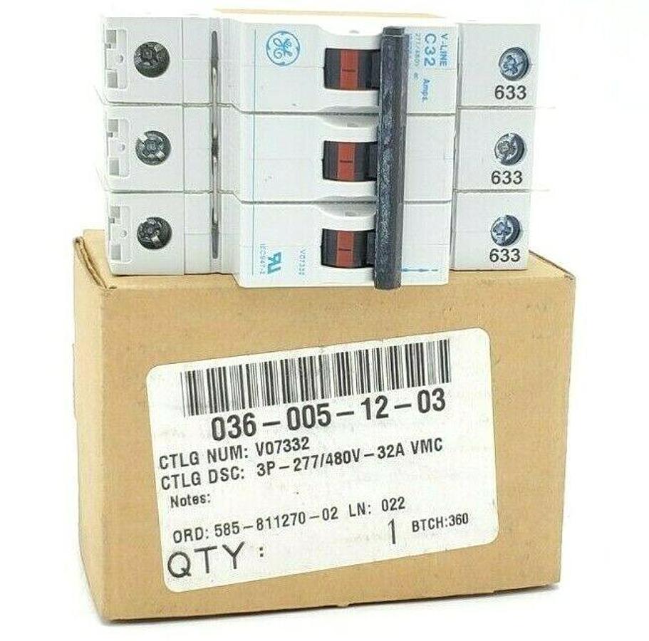NIB GENERAL ELECTRIC V07332 CIRCUIT BREAKER 32AMP 3P 277/480VAC