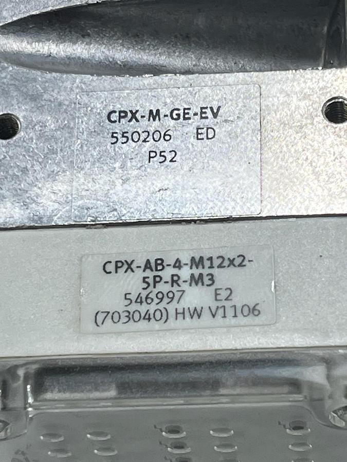 Used Festo CPX-AB-4-M12x2-5P-R-M3 (546997) with CPX-M-GE-EV Interlinking Block