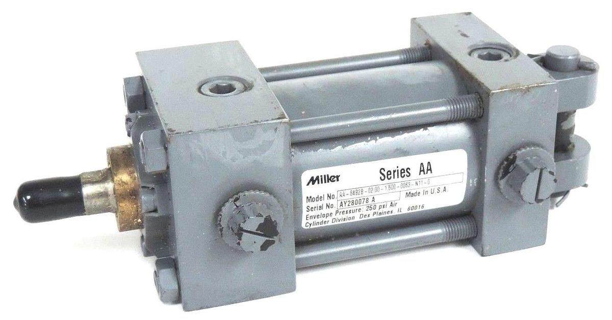 Used NEW MILLER AA-84B2B-02.00-1.500-0063-N11-0 CYLINDER 250 PSI SERIES AA