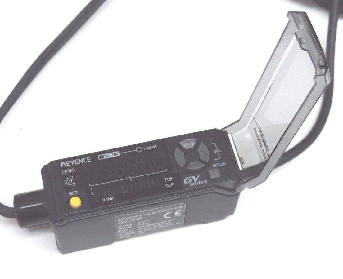 Used KEYENCE GV-21P LASER SENSOR AMPLIFIER W/ GV-H45 CMOS SENSOR GV21P, GVH45